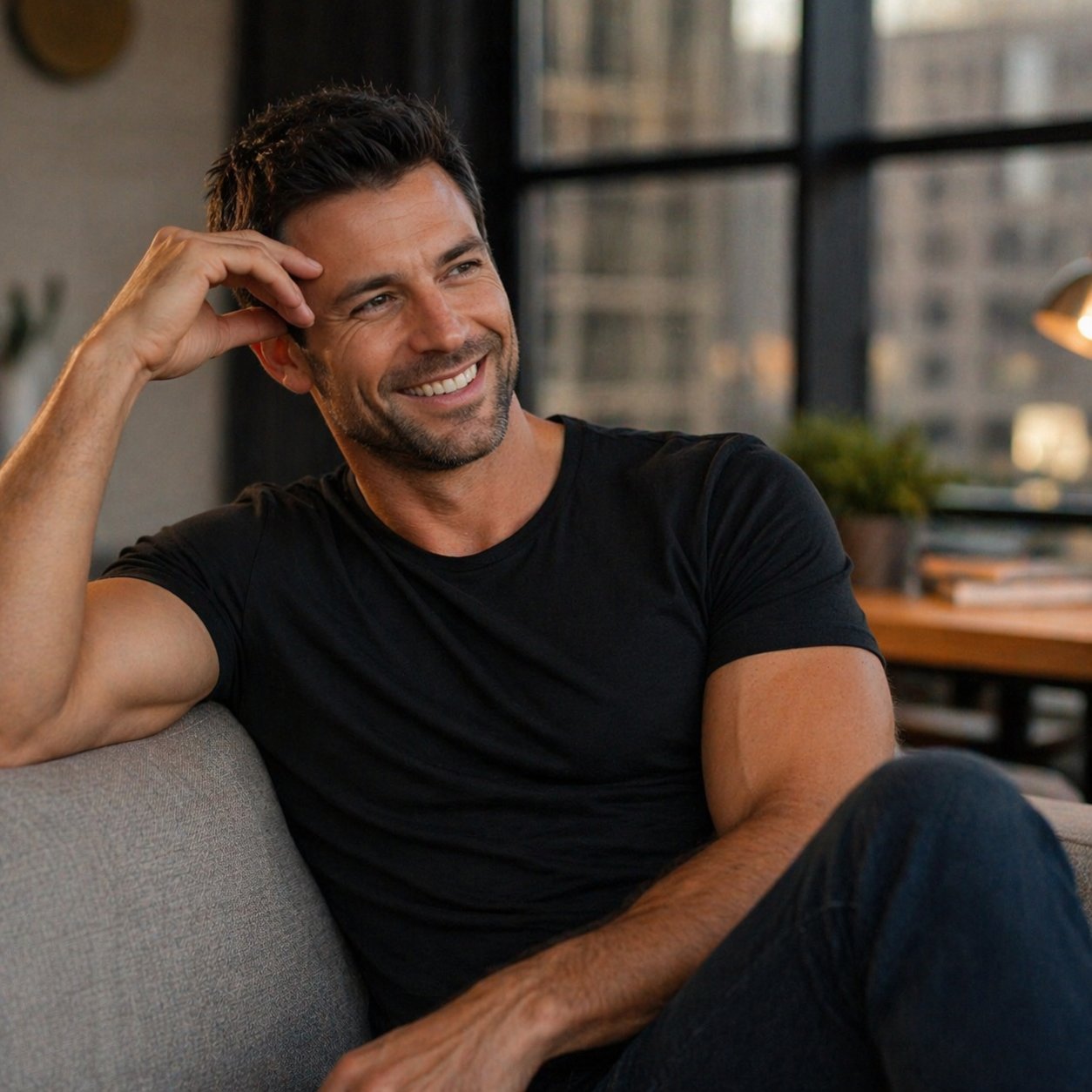 Ryan Calder in a relaxed home setting
